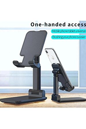 Masa Üstü Telefon Standı Masa Üstü Tablet Standı Kademeli Yükseklik Ayarlı Siyah