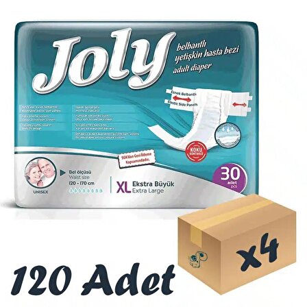 Joly Esnek Bel Bantlı Yetişkin Hasta Bezi XLarge 30’lu 4 Paket 120 Adet