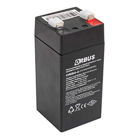 ORBUS ORB4-4 4 VOLT - 4 AMPER DİK AKÜ (45 X 45 X 100 MM) (81)