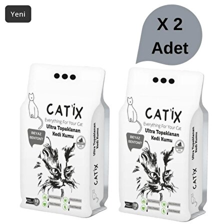 CATİX Aktif Karbonlu 10 lt X 2 adet bentonit kedi kumu