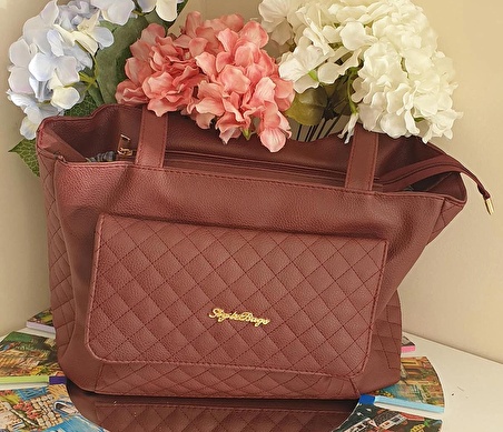 Bordo Style Bags Logolu Bayan Omuz Çantası