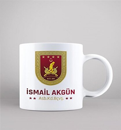 Baskılı Seramik Çay Kahve Kupası (Kara Kuvvetleri)