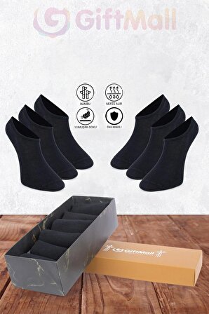 Bambu Kadın Sneaker Görünmez Çorap Dikişsiz Premium Kutulu 6'lı
