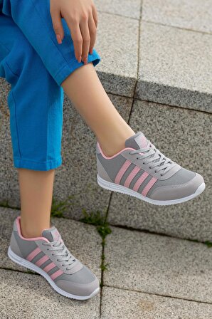 Kadın Günlük Rahat Taban Comfort File Bağcıklı Hafif Esnek Yürüyüş Sneaker Spor Ayakkabı
