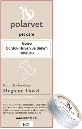 	 Polarvet Nano Günlük Hijyen Ve Bakım Havlusu 6 Tablet 22x26 Cm