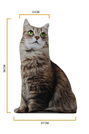 NİSHEV 3D Dijital baskılı kedi yastık SİBİRYA KEDİSİ KEDİ