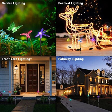 Kelebek Figürlü Güneş Enerjili Işıklar, Solar Peyzaj Işıklandırmaları, Bahçe Çim Aydınlatmaları
