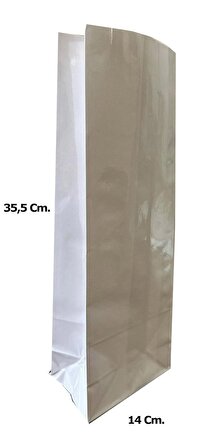 Laminelli Kraft Beyaz Kese Kağıdı - Orta Boy - 14 x 35,5 Cm. - 5 Kg. - 20 Adetlik 5 Paket