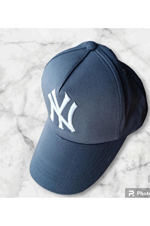 Spor Unisex Baseball Arkası Cırtlı Ayarlanabilir Ny Newyork Gri Beyaz Nakışlı Cap Şapka