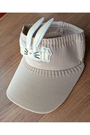 2-8 Yaş Arası Çocuk Arkadan Lastikli Güneş Koruyucu Üstü Açık Yazlık Siperlik Vizör Şapka