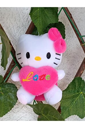 Koyu Pembe Renk Pelüş Hello Kitty Sanrio Maskot Anahtarlık ve Çanta Süsü Kawaii Anime Love