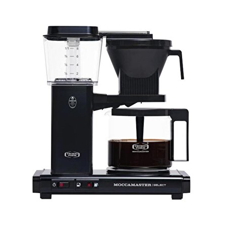 Moccamaster Select Filtre Kahve Makinesi Cam Potlu, 1.25 L Kapasite, Siyah, 1520W