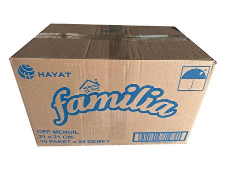 Familia Kağıt Cep Medil - 21x21 Cm. - 10 Adetlik 10 Paket x 24 / Koli