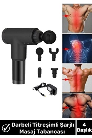 4 Başlıklı Mini Fascial Gun Profesyonel Masaj Tabancası Masaj Aleti