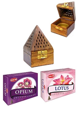 Konik Buhur Tütsülük Pramit Şekili Ahşap Tütsü Yakacağı ,opium ve lotus