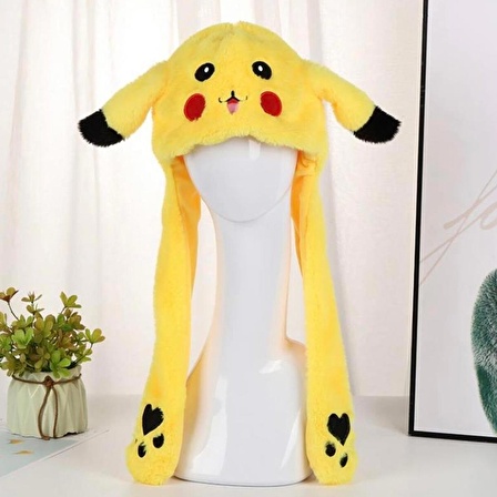 Pokemon Pikachu Hareketli ve Işıklı Peluş Şapka