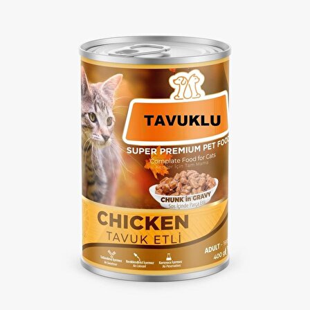 Hayal Sepeti Kedi Konservesi tavuk etli  Sulu Parçalı - 400 Gr