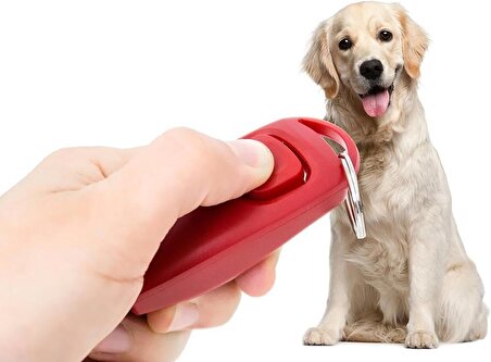 Köpek Eğitimi için Düdüklü Clicker Kırmızı