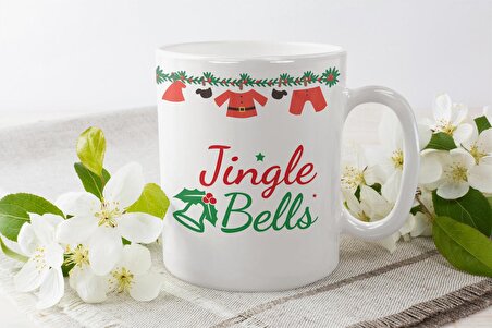 Jingle Bells Yazılı Yılbaşı Özel Hediyelik Kupa Bardak