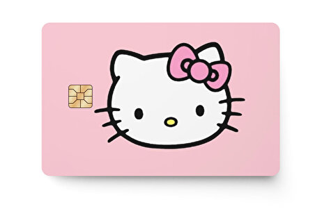 Hello Kitty Kredi Banka Kartı Sticker Çip Yeri Açık