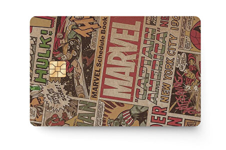 Marvel Kredi Banka Kartı Sticker Çip Yeri Açık