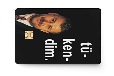 Tükendim Kredi Banka Kartı Sticker Çip Yeri Açık