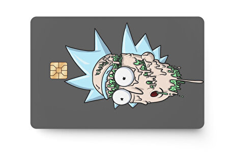 Rick And Morty Kredi Banka Kartı Sticker Çip Yeri Açık