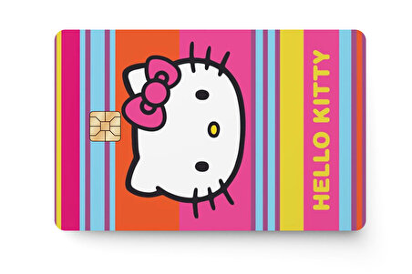 Hello Kitty Kredi Banka Kartı Sticker Çip Yeri Açık