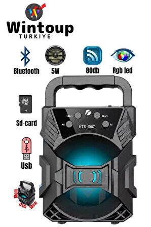 Fm Radyolu Mini Taşınabilir Müzik Çalar Kutusu Bluetooth'lu Ses Bombası