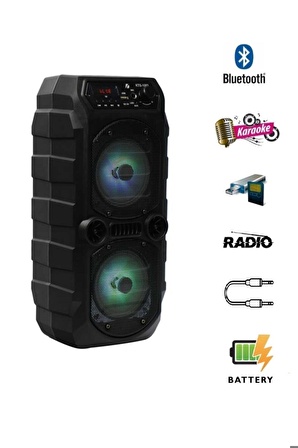 Outdoor Parti Hoparlörü Bluetooth Hoparlör 4 Inç × 2 Kablosuz Speaker Ses Bombası Radyo-usb-tf Giriş