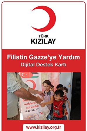 Türkiye Kızılay Derneği Filistin Gazze'ye Yardım Kartı 100 TL