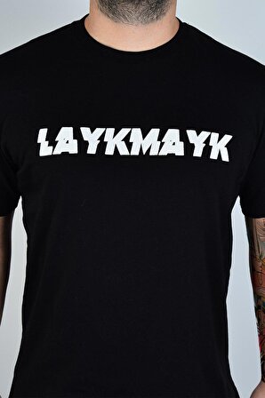 Layk Mayk Kabartma Baskılı Erkek T-shirt Relaxed Fit - lykmyk1
