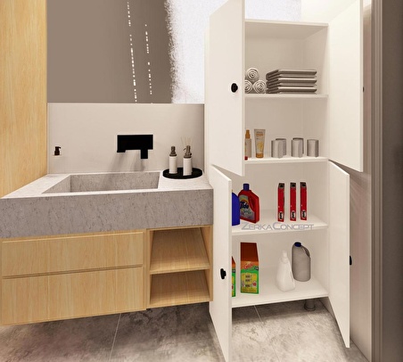 Minto Mdf 4 Raflı Çok Amaçlı Mutfak Banyo Ayakkabılık Dolap 70cm