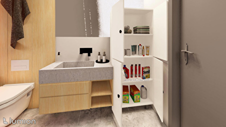 Mut Mdf 4 Raflı Çok Amaçlı Mutfak Banyo Ayakkabılık Dolap 70cm