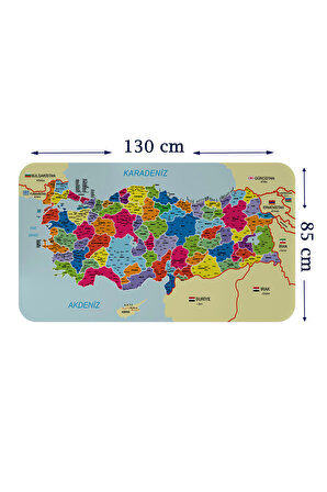 Eğitici ve Öğretici Dünya ve Türkiye Haritası Çocuk Odası Duvar Sticker 3882- XL 130 x 85 cm