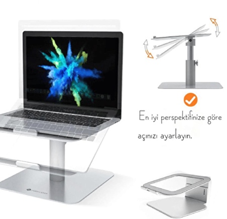 Novoo Alüminyum Profesyonel Laptop Standı Yükseklik Ayarlı - 360° Döndürülebilir Nvo-01