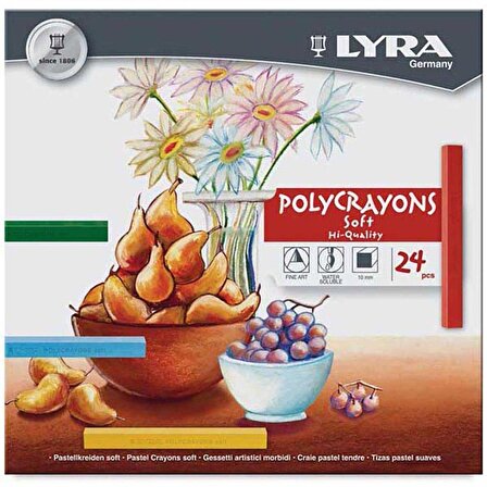 LYRA Polycrayons Soft Toz Pastel Boya 24'lü Set