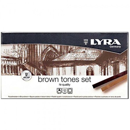 LYRA Polycrayons Soft Toz Pastel Boya Brown Tones 12'li Set (Kahverengi Tonlar)