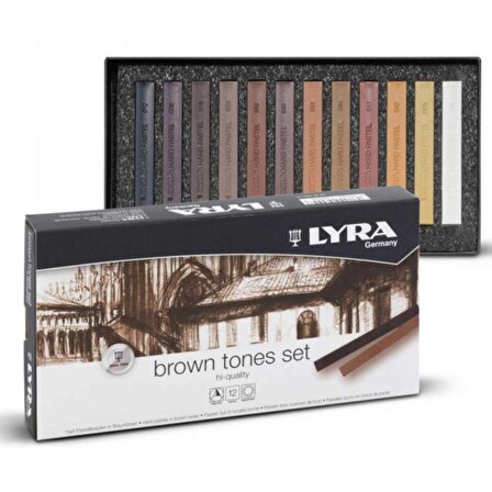 LYRA Polycrayons Soft Toz Pastel Boya Brown Tones 12'li Set (Kahverengi Tonlar)