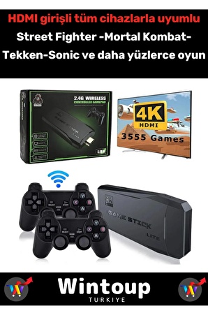 Retro Game Stick Çift Kol 2.4g Wireless Kablosuz Atari Oyun Konsolu