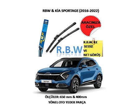 RBW  Kia  Sportage  (2016-2022)  Hybrid Tip Kancalı Araca Özel Silecek Seti
