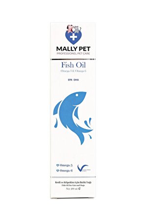 Fish Oil 200ml Kedi Ve Köpekler Için Omega 3 Ve 6 Içerikli Balık Yağı Bağışıklık Sistemi Güçlendirme