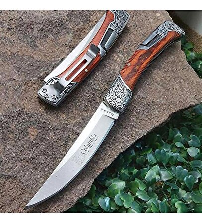 23cm Columbia İşlemeli Avcı Bıçağı Ve Kibrit