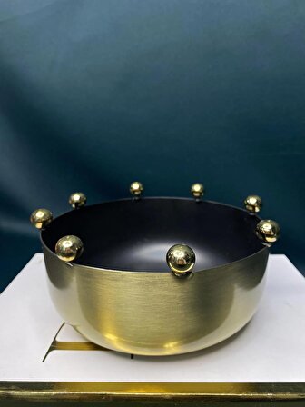 gold top detaylı eskitme dekoratif kase
