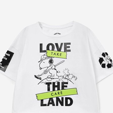 Love the land baskılı geniş kalıp unisex tişört