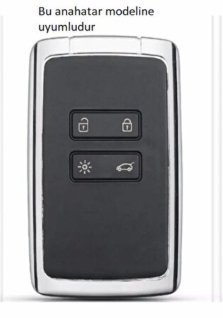Renault Megane 4 Koleos Kadjar Kart Siyah Oto Anahtar Kumanda Kabı Kılıfı Oto Anahtarlık
