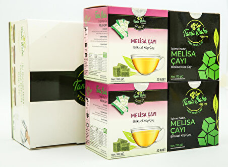 TanlaBaba Sargılı Melisa Çayı 100 gr Melisa Çayı 170 gr 4'lü Paket Melisa Çay Küp Çay