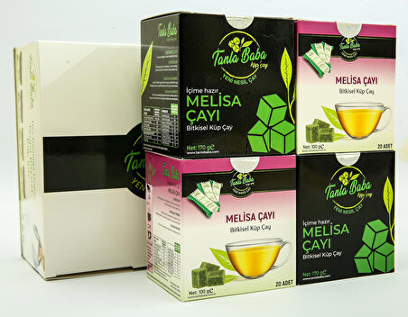 TanlaBaba Sargılı Melisa Çayı 100 gr Melisa Çayı 170 gr 4'lü Paket Melisa Çay Küp Çay
