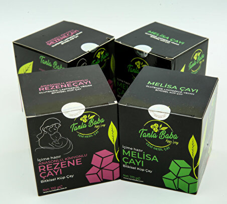 TanlaBaba Melisa Çayı 2 Paket Ve Anasonlu Kimyonlu Rezene Çayı 2 Paket 4'lü Paket Bitki Çayı Küp Çay
