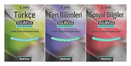 Bloktest 6. Sınıf Türkçe + Fen + Sosyal Kılavuz Deneme Seti 3 Kitap 2023